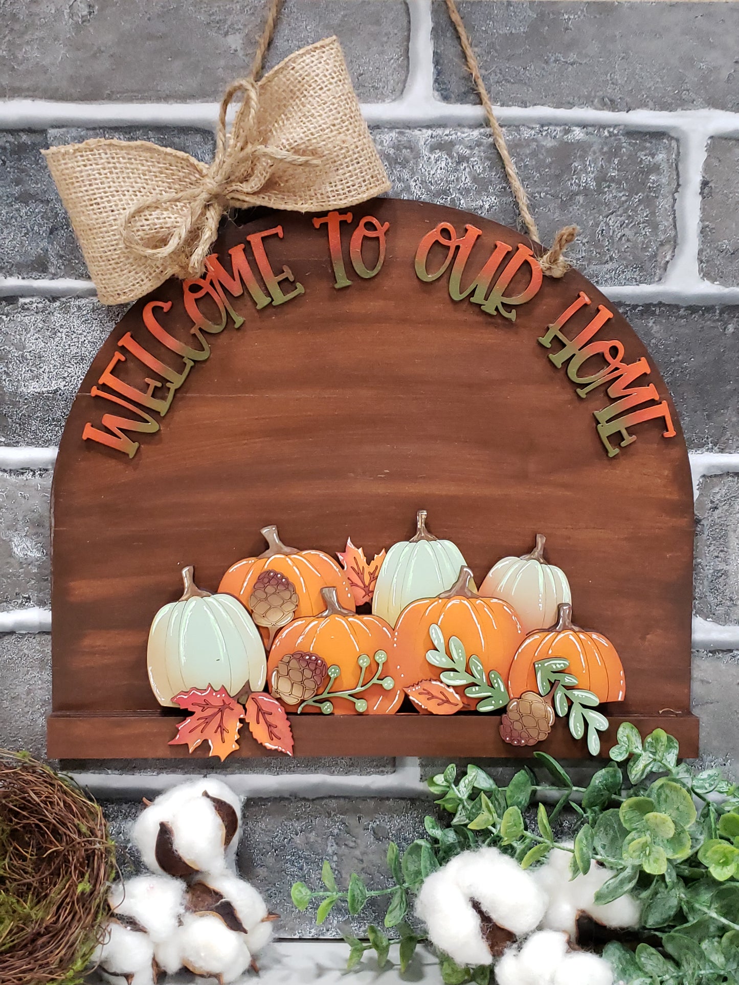 Interchangeable Door Hanger Base - Brown - Welcome To Our Home