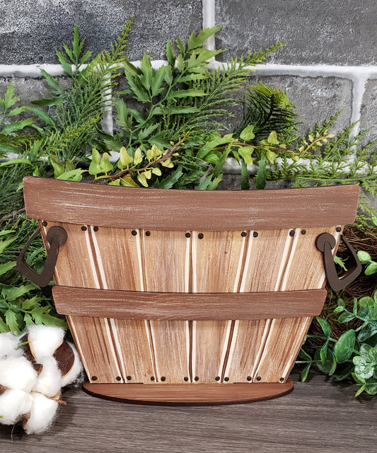 Interchangeable Basket Base: Bushel Basket w/Handles - Dark