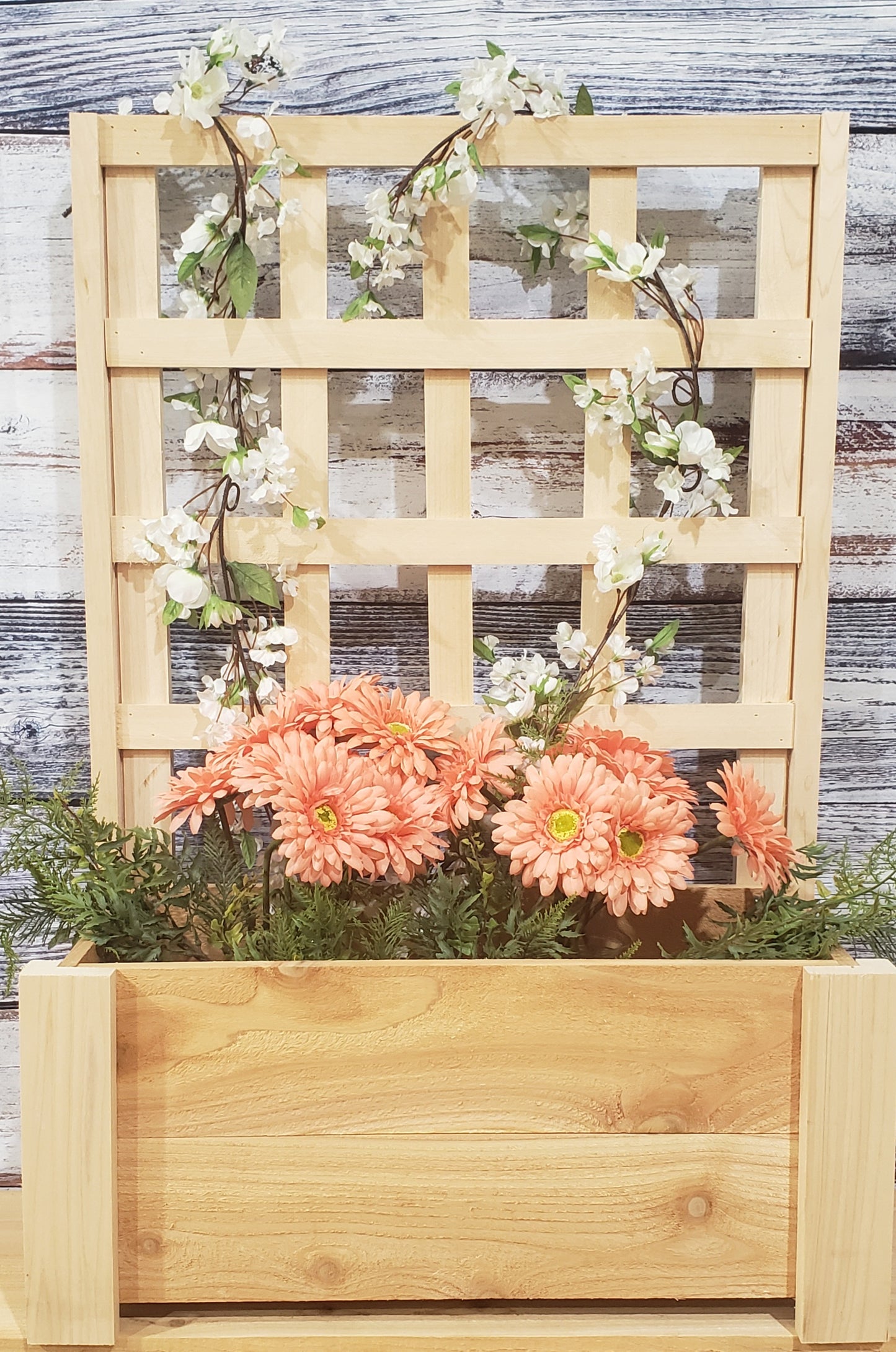 12 X 24 X 36 Cedar Planter Box with Lattice Back - LOCAL ONLY