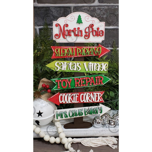 DIY Kit - Christmas Village Street Sign - North Pole
