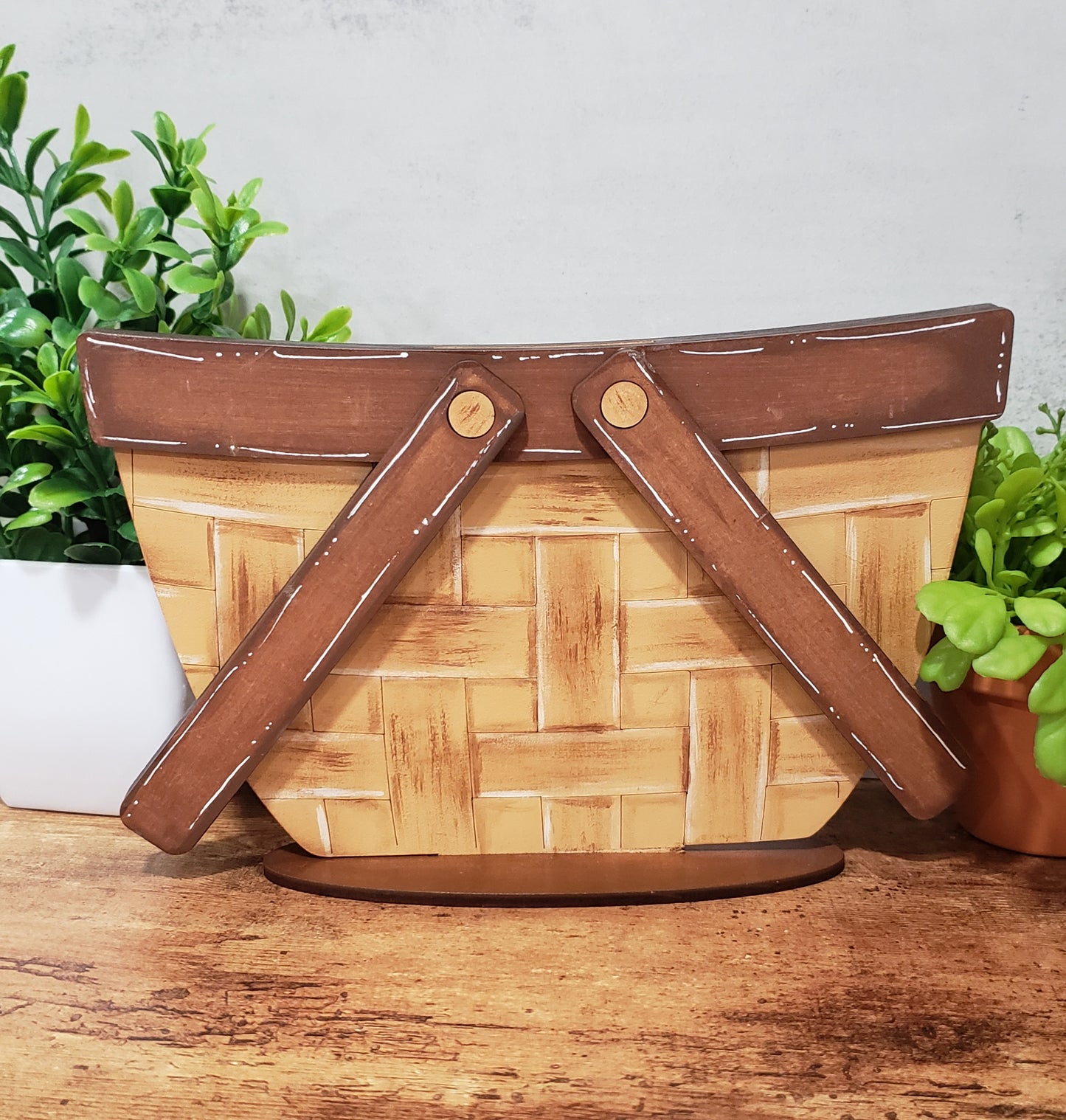 Interchangeable Basket Base: Two-Tone Brown PIcnic