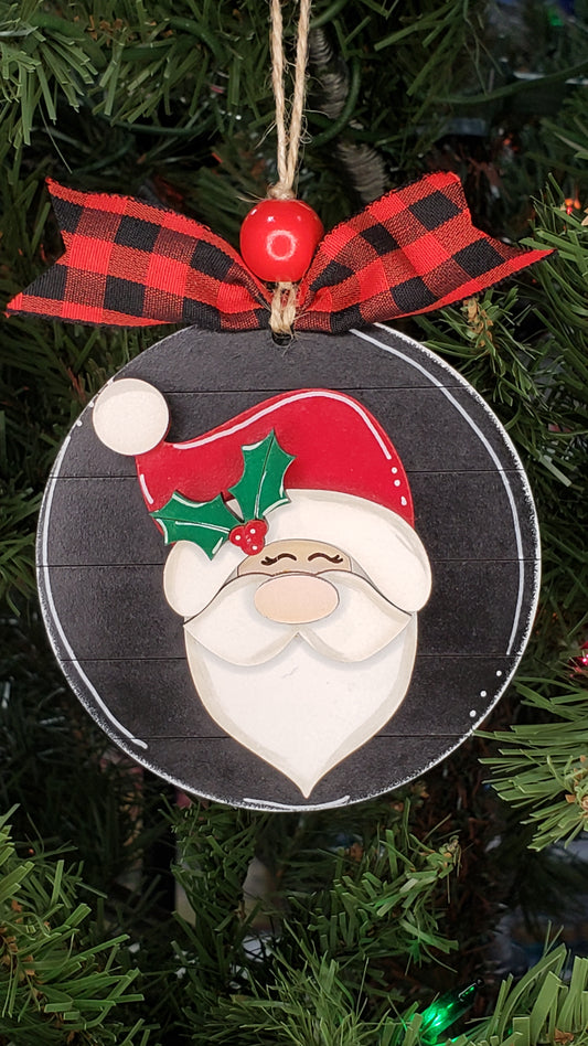 DIY Christmas Ornament Kit - Santa w/Holly