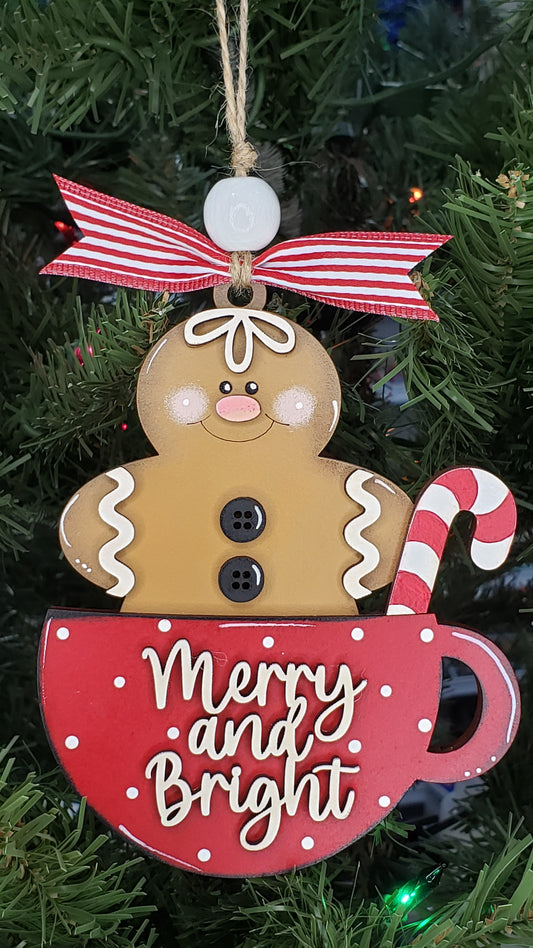 DIY Christmas Ornament Kit - Gingerbread Teacup2