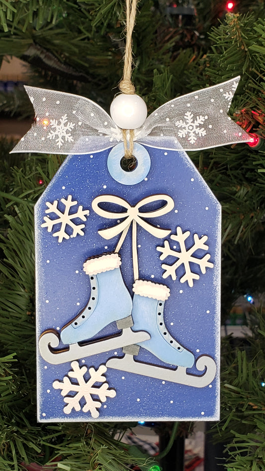 DIY Christmas Ornament Kit - Ice Skates Tag