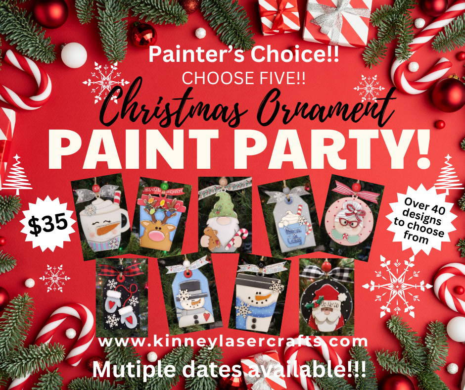 CLASS - Painter's Choice - 5 Christmas Ornaments