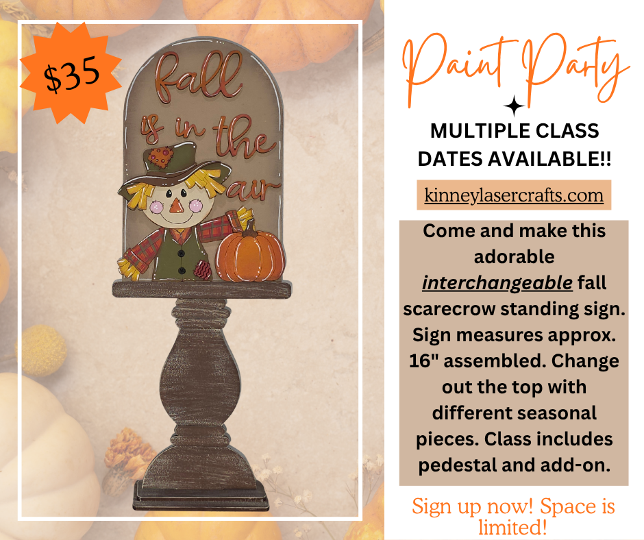 CLASS - Fall Scarecrow on Pedestal